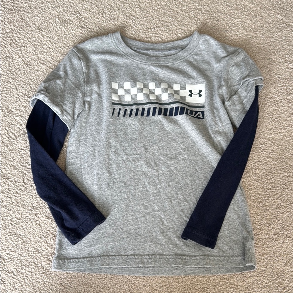 Under Armour Kids Gray and Black Long Sleeve Shirt